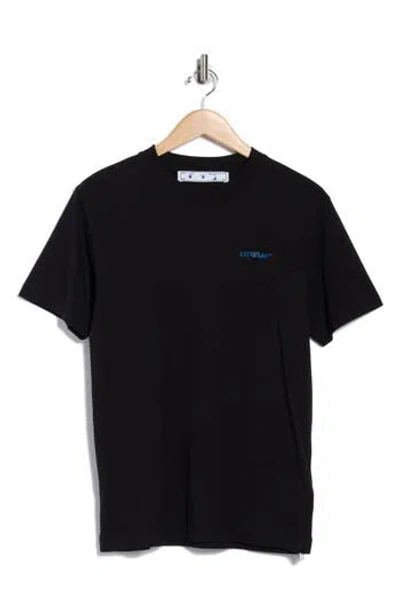 Off-white Slim Fit Arrow Logo Cotton Graphic T-shirt In Black