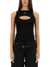 Off-white Layered Sleeveless Top With In Black