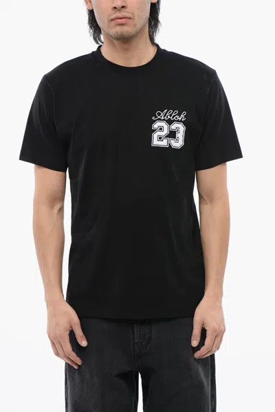 Off-white Slim Fit Cotton 23 Crew-neck T-shirt In Black