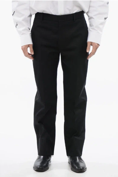 Off-white Slim Fit Cotton Pants In Black