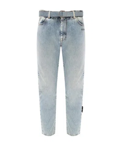 Off-white Slim-fit Low-rise Jeans In Gray