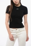 Off-white Ribbed T-shirt With Off Embroidery