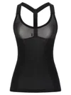 Off-white Slim-fit Ribbed Tank Top With Suspender Straps In Black