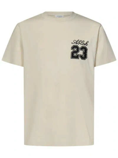 Off-white Slim Fit T-shirt In Beige Cotton In Neutral