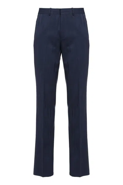 Off-white Slim Fit Tailored Trousers In Blue