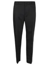 Off-white Wool Slim Zip Pants In Black Black