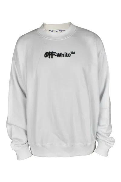 Off-white Slim Fit White Sweatshirt With Iconic Logo Design