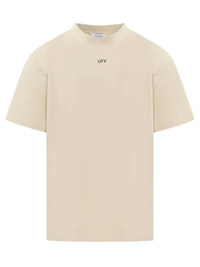 Off-white Slim Off T-shirt In Brown Rice Black