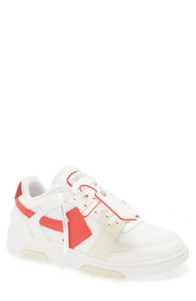 Off-white Slim Out Of Office Sneaker In White - Red