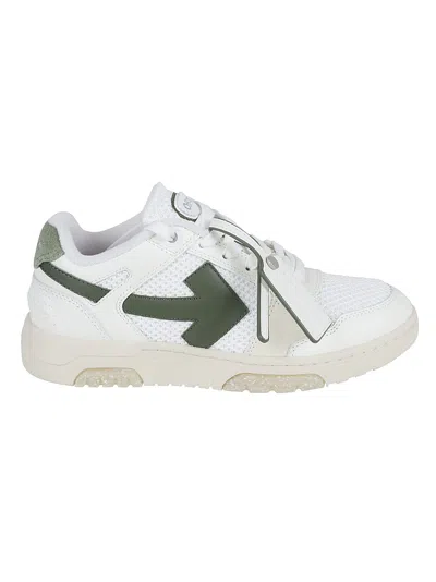 Off-white Slim Out Of Office Sneakers In White-military Green