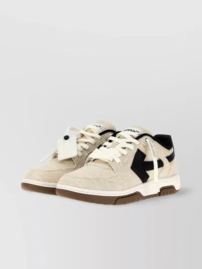 Off-white Slim Panel Round Sole Sneakers In Beige