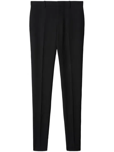 Off-white Slim Tailored Pants With Zippered Ankle For Men In Black