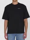 Off-white Ribbed Crew Neck Short-sleeve T-shirt In Black
