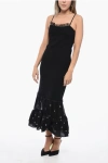 Off-white Slip Dress With Ruffled Hem