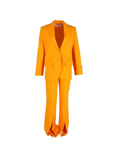 Pre-owned Off-white Slit Jacket Suit (set Of Two) In Orange