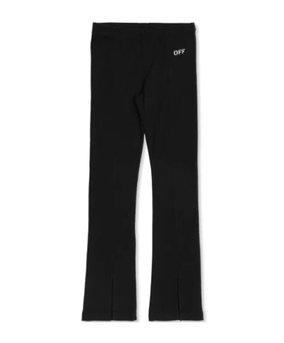 Off-white Slit Trousers In Black