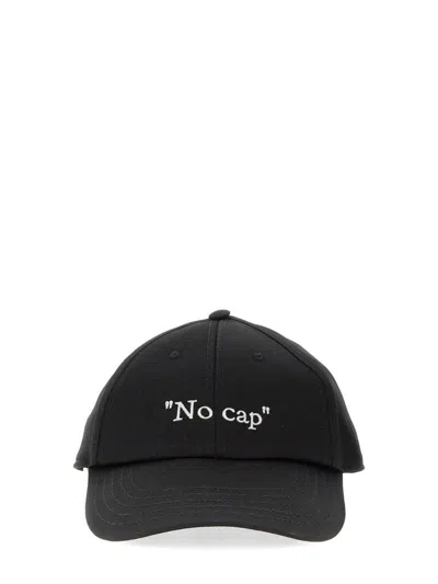 Off-white Slogan Embroidered Baseball Cap In Black