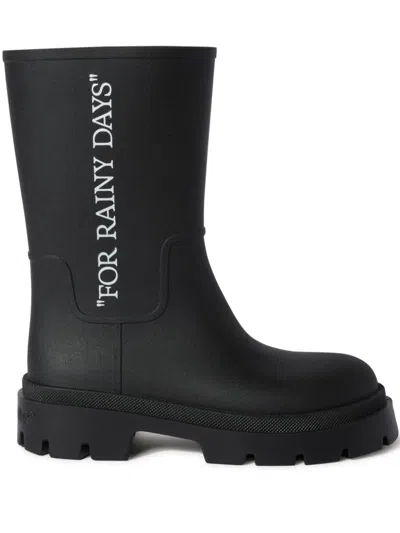 OFF-WHITE SLOGAN-PRINT BOOTS