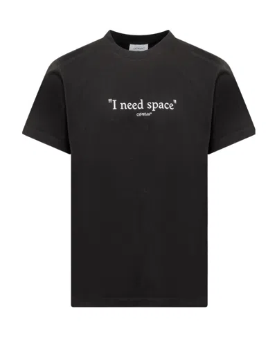 Off-white Slogan-print Cotton T-shirt In Black