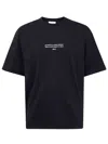 Off-white Black Crewneck T-shirt With Logo Lettering On The Front In Cotton Man In Blue