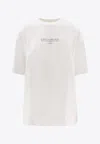 Off-white Regular Fit Cotton T-shirt With Printed Design In White