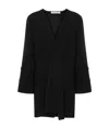 Off-white Slogan-print Draped Minidress In Black