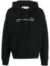 OFF-WHITE SLOGAN-PRINT DRAWSTRING HOODIE