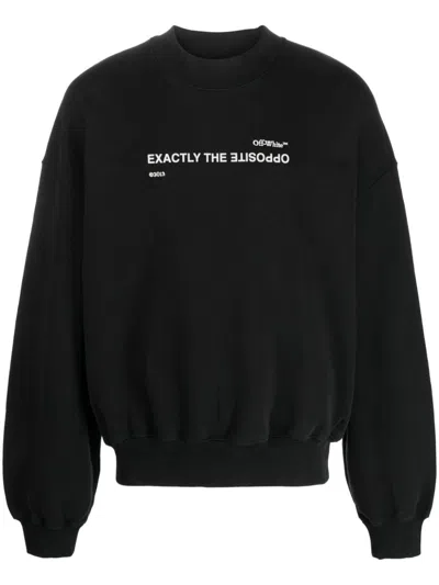 Off-white Slogan-print Sweatshirt In Black