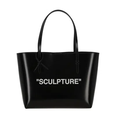 Off-white Slogan-print Tote Bag In Black