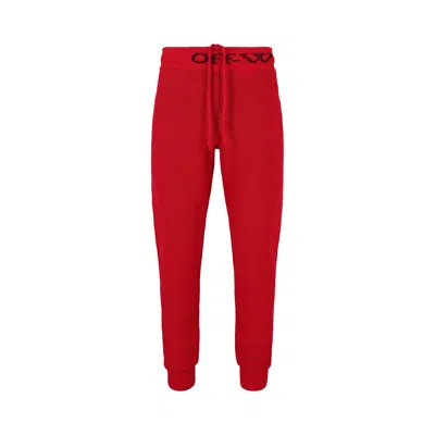 Pre-owned Off-white Slouch Knit Pants 'red'