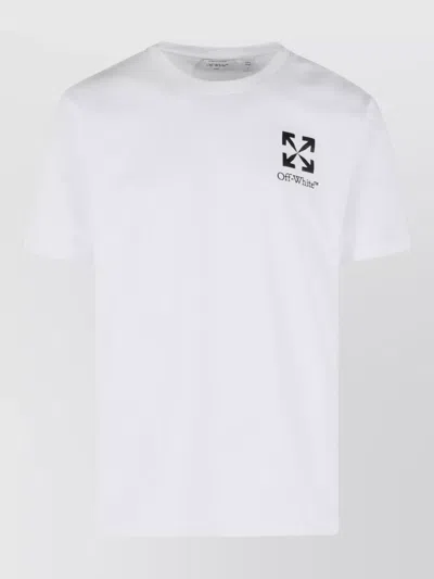 Off-white Small Arrow Cotton Crew Neck T Shirt In Multi