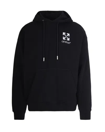 Off-white Small Arrow Logo Hoodie In Black Cotton