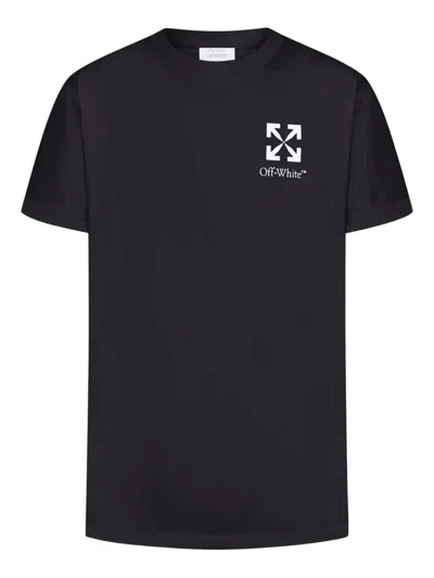 Off-white Arrow Print Slim Fit Cotton T-shirt In Black