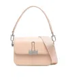 Off-white Solid Color Plain Binder Leather Crossbody Bag In Nude