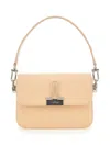 Off-white Small Leather Binder Bag In Beige