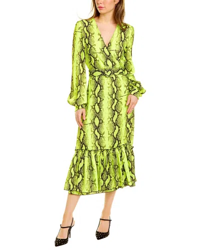 Off-white Snake Wrap Dress In Green