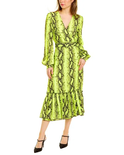 Off-white Snake Wrap Dress In Yellow