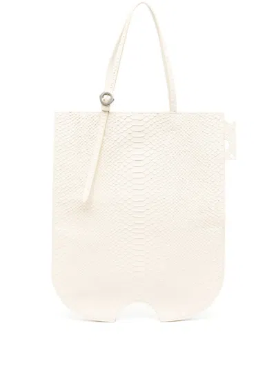 Off-white Snakeskin-efffect Tote Bag In Neutrals