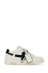 Off-white Two-tone Leather And Polyester Out Off Office Sneakers In White