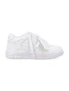Off-white Monochromatic Leather Sneakers With Textured Sole In Multi