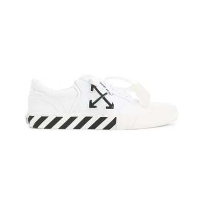 Off-white White And Black Vulc Undercut Cotton Sneakers