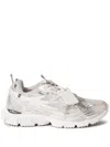 Off-white Ow Be Right Grey Low Top Sneakers With Zip-tie Detail In Mesh And Leather Man In Animal Print