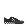 Off-white Low-top Canvas Sneakers Featuring Contrast Stripe In Black