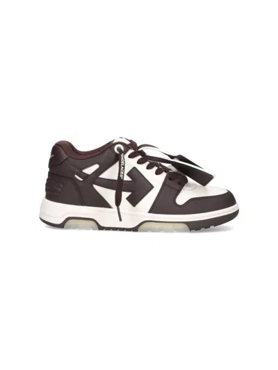 Off-white Out Of Office Calf Leather Sneakers In Brown