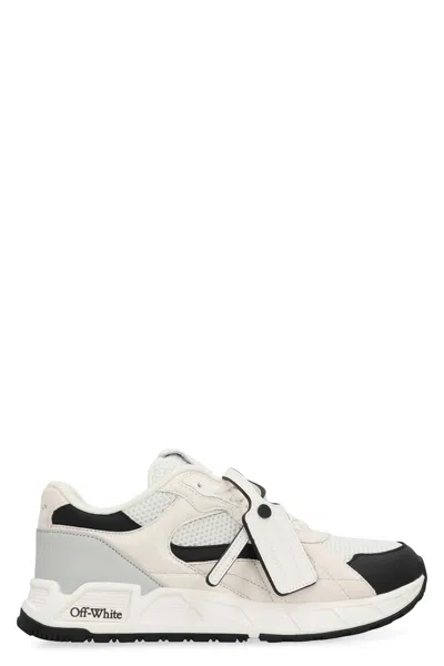 Off-white Trainers Kick Off In Leather And Mesh In White