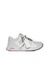 Off-white Kick Off Leather And Mesh Sneakers In Off Light Blue Lilac