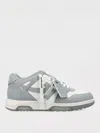 Off-white Low Top Sneakers With Perforated Toe And Rubber Sole In White