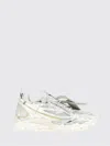 Off-white Modern Sneakers With Textured Sole And Mesh In White