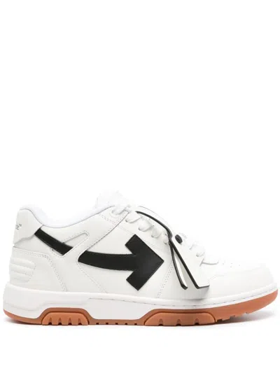 Off-white Out Of Office Panelled Leather Sneakers In Bianco