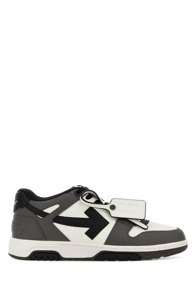 OFF-WHITE OFF WHITE TWO-TONE LEATHER OUT OF OFFICE SNEAKERS